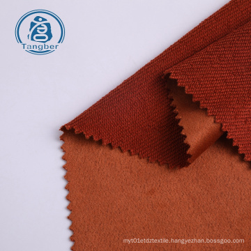 100% Polyester Knitted French Terry Faux Suede Fabric